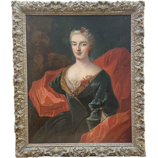 Portrait of a Lady in a Blue Dress, 1794, Oil on Canvas, Framed For Sale - Image 7 of 7