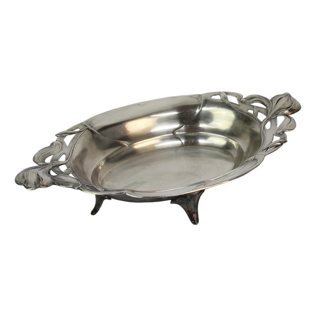 French Art Nouveau Tray in Silver Metal, 1890s For Sale