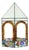 Stained Glass Gazebo Candle Holder in Colored Glass, 1990s For Sale