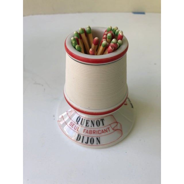 Every bistro in Paris always had a match strike on the table. Vintage striker and match holder. .Advertising Cassis...