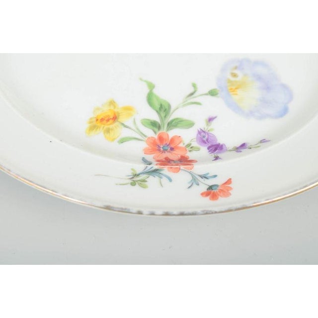 Porcelain Plates with Floral Motifs from Meissen, Germany, Set of 2 For Sale - Image 3 of 5