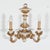 1940s Vintage 20th Century Pair Italian Painted and Parcel Gilt Hand Carved Wooden 2-Light Sconces For Sale - Image 5 of 10