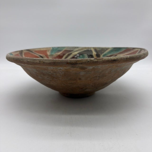 19th Century Spanish Glazed Terracotta Lebrillo Bowl With Swirling Leaf Motif - 11" For Sale - Image 15 of 18