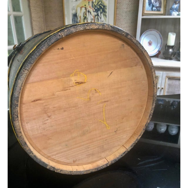 Large Antique Hand Painted Firkin For Sale - Image 10 of 13
