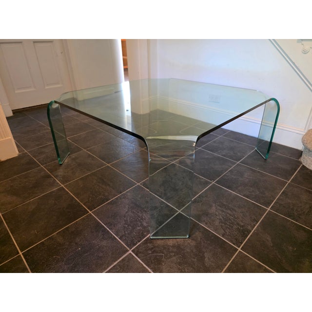 Glass Post Modern Fiam Italia Ragno Glass Coffee Table For Sale - Image 7 of 13