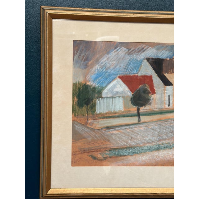 Original Swedish Watercolour – “House in Skanör” by Thore Andersson – Signed – Vintage & Glazed – 66 × 51 cm (26" × 20.1")...