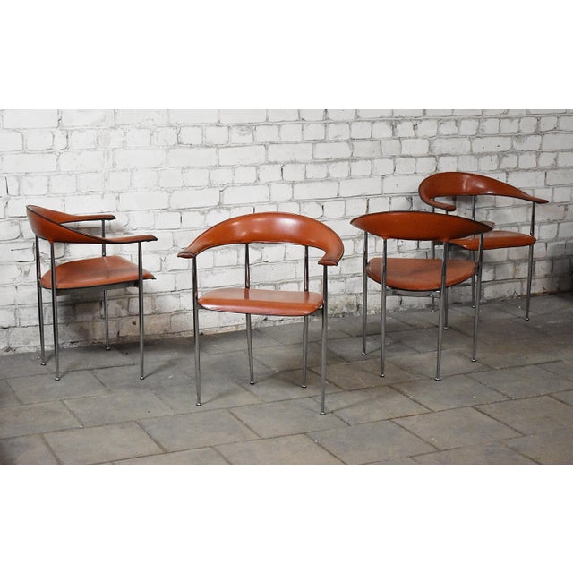 P40 Chairs by Giancarlo Vegni and Gianfranco Gualtierogotti for Fasem, 1980s, Set of 4 For Sale - Image 4 of 10