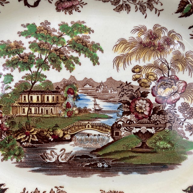 1940s Vintage Royal Staffordshire "Tonquin" Serving Platter by Clarice Cliff For Sale - Image 5 of 11