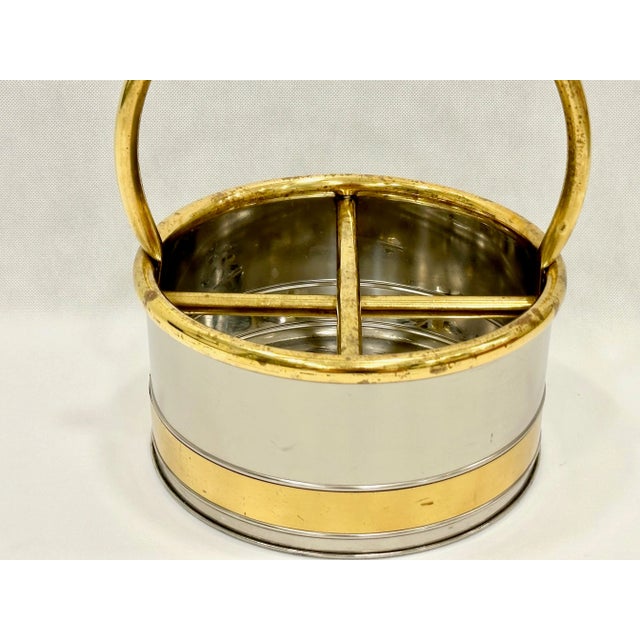 Mid-Century Modern Brass and Steel Bottles Basket from Gilde Handwerk, 1970s For Sale - Image 3 of 13