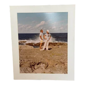 Vintage Lifestyle Photograph of Couple on Shore Circa 1976, One of a Series