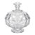 Vintage Etched Crystal Pedestal Candy Dish With Lid | Floral Rose Motif | Elegant Vanity Jar For Sale