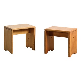 Pine Stools from Les Arcs, France, 1975, Set of 2 For Sale