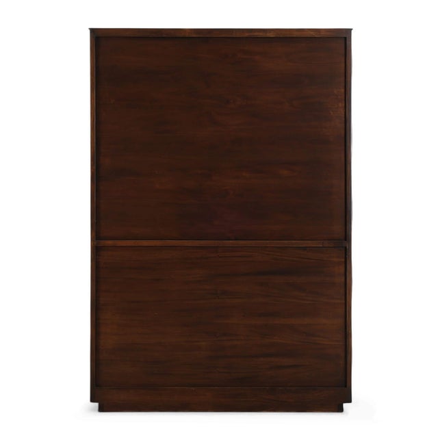 Wood Geometric Mid Century Mahogany Open Bookcase For Sale - Image 7 of 8