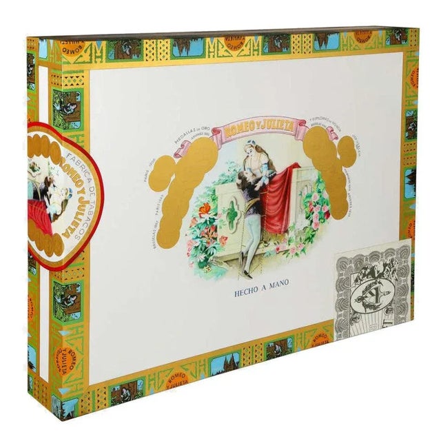 Daniel Douke (American, B. 1943) Romeo & Juliet Cigar Box Acrylic Painting C. 1995 For Sale - Image 13 of 13