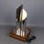 Modernist Chromed Metal & Wood Table Lamp by Goffredo Reggiani, 1970s For Sale - Image 4 of 16