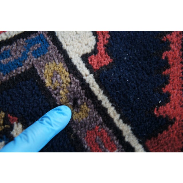 Semi Antique Hand Knotted Tribal Geometric Medallion Wool Area Rug 7' X 9' For Sale - Image 12 of 16