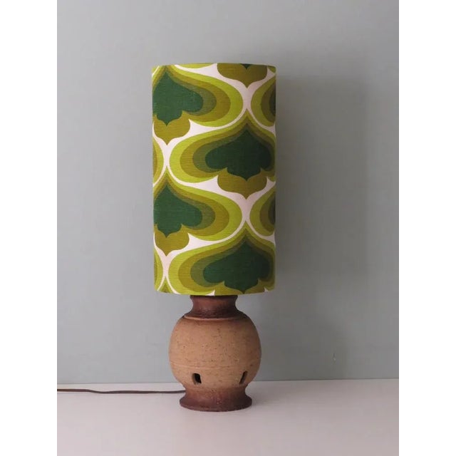 Textile Pottery Table Lamp with New Custom Lampshade from Massive For Sale - Image 7 of 10