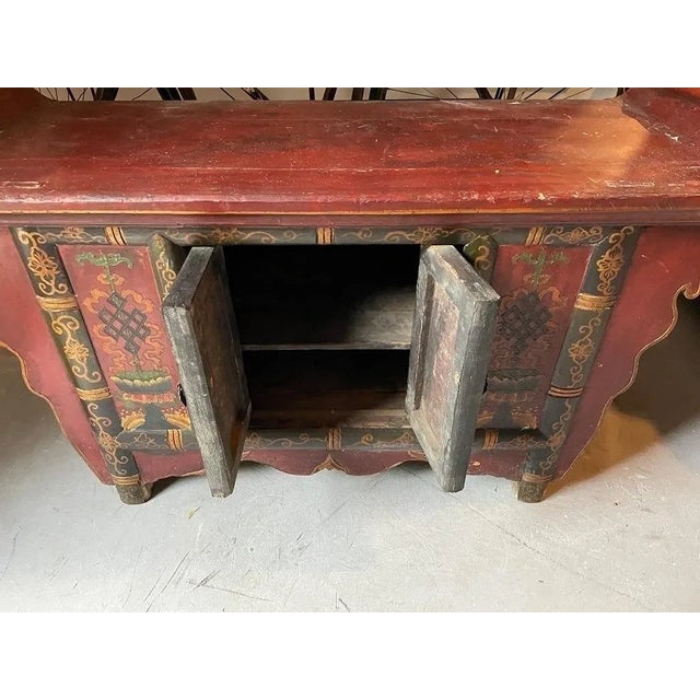 Antique Asian Hand Carving Tibetan Buffet Sideboard Table For Sale - Image 4 of 4