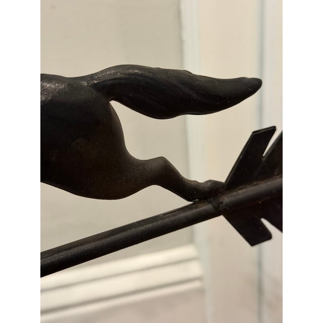 J.W. Fiske & Company Vintage Full-Bodied Running Horse Weathervane on Painted Wood Display Base For Sale - Image 4 of 18
