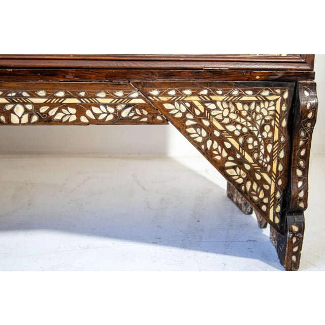 Antique Middle Eastern Mother of Pearl Inlay Dowry Trunk 19th C. For Sale In Los Angeles - Image 6 of 12