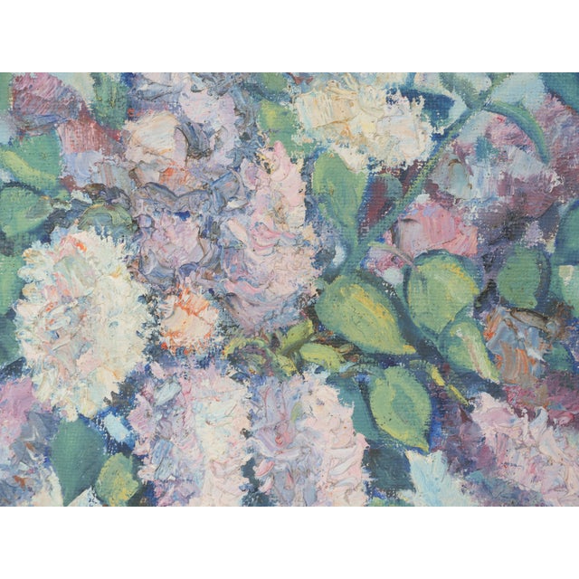 Klaus, Still Life with Bouquet of Lilacs, 1948, Oil on Canvas, Framed For Sale - Image 4 of 9