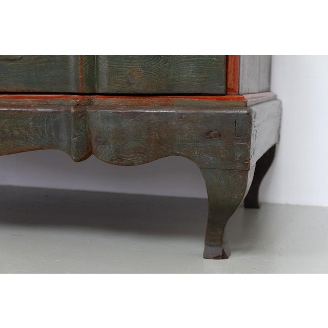Antique Baroque Danish Green Chest of Drawers, 1730s For Sale - Image 13 of 18