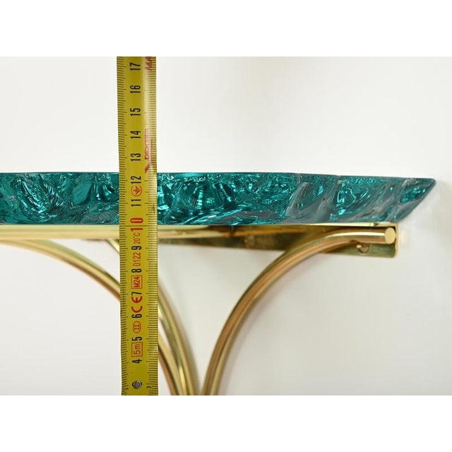 Nightstands in Turquoise Glass by Max Ingrand for Fontana Arte, Italy, 1960s, Set of 2 For Sale - Image 9 of 18
