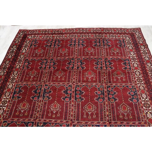 Red Antique Hand Knotted Islamic Turkmen Prayer Rug, 1920s For Sale - Image 8 of 18
