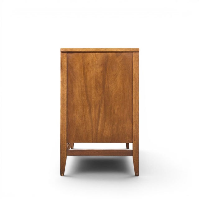 Mid 20th Century Broyhill Brasilia Mid Century Walnut and Brass 66 Inch Credenza For Sale - Image 5 of 9