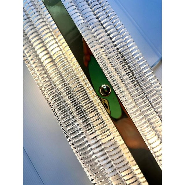 Modern Rectangular Diamanted Murano Glass Wall Sconces with Chrome Finish By Simoeng for Simoeng, Set of 2 For Sale - Image 6 of 7