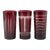 1960s Mid-Century Modern Ruby Cut-to-Clear Glassware Collection. Set of Six For Sale