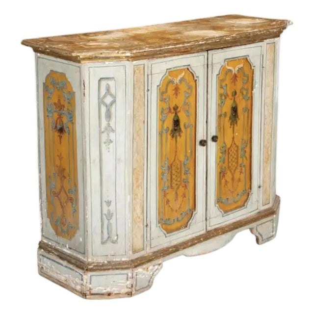 18th Century Italian Neoclassical Painted and Decorated Cabinet For Sale