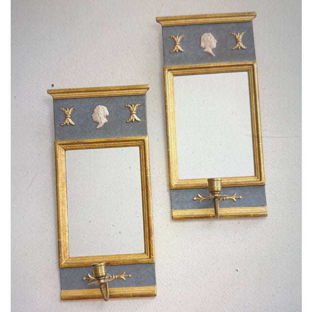 Twin Mirror with Candleholder, 1890s, Set of 2, in Good conditions. Designed 1890 to 1919