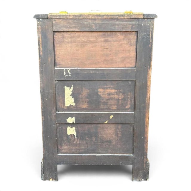 1940s Oak Hinged Top/Tin Lined/Front Door Ice Box For Sale - Image 6 of 6