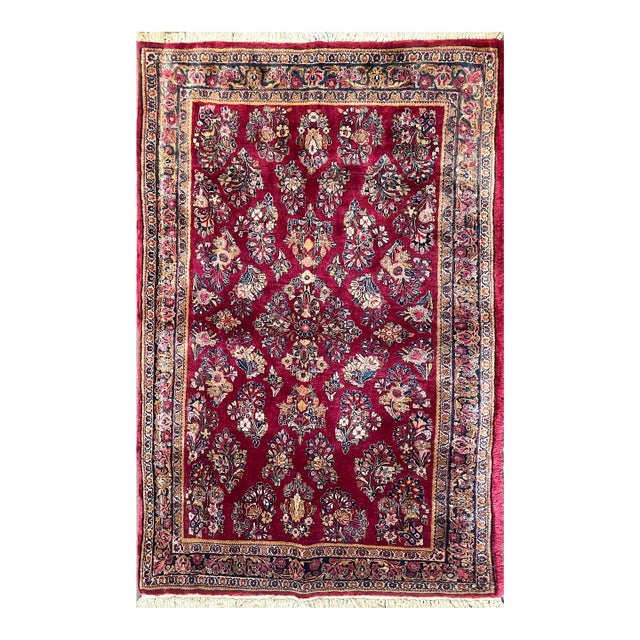Antique Persian Sarouk Rug, 3'3" X 5'3" For Sale