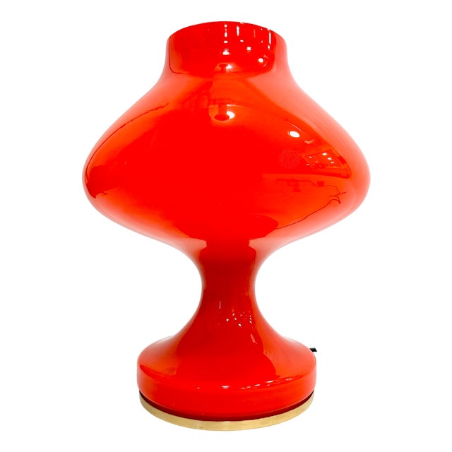 Mid-Century Glass and Brass Table Lamp by Stepan Tabera for Opp Jihlava, 1970s For Sale