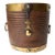 Antique South Indian Teak and Brass Rice Bucket Container, 19th Century For Sale