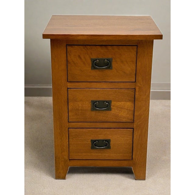 2020s Mission Quarter Sawn Oak 3-Drawer Nightstand Michael Cherry For Sale - Image 5 of 5