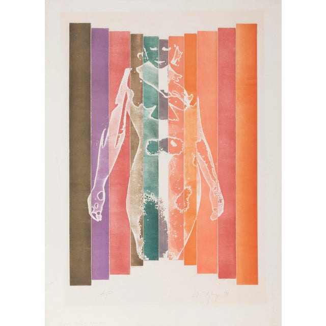 Abstract Nude by Daryl Nyberg, Intagio on Rives Bfk, Signed, Numbered, and Dated in Pencil For Sale - Image 3 of 3