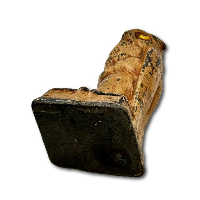 Unusual Antique American Cast Iron Wise Old Owl Sitting on a Book Figurative Doorstop - Circa 1920s. For Sale - Image 16 of 18