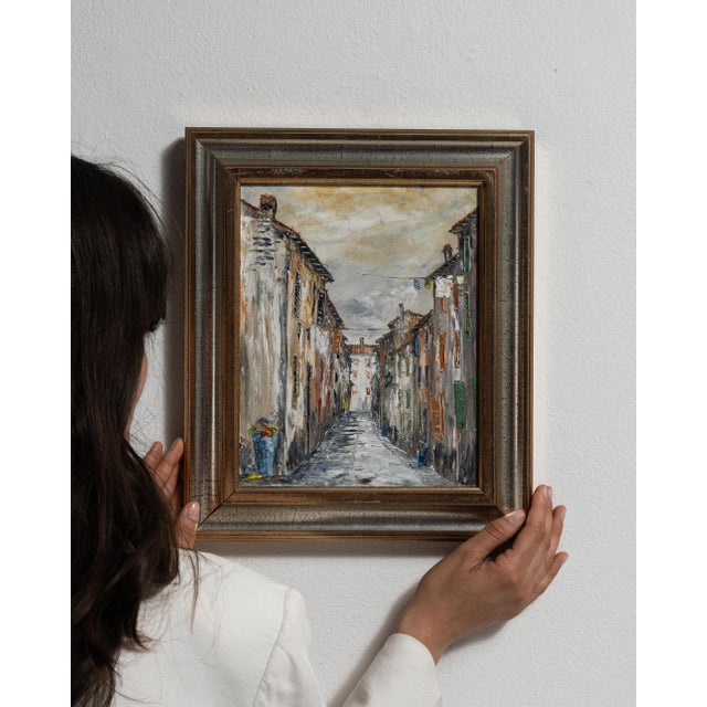 Mid 20th Century Mid 20th Century France Brown Canvas Painting For Sale - Image 5 of 15