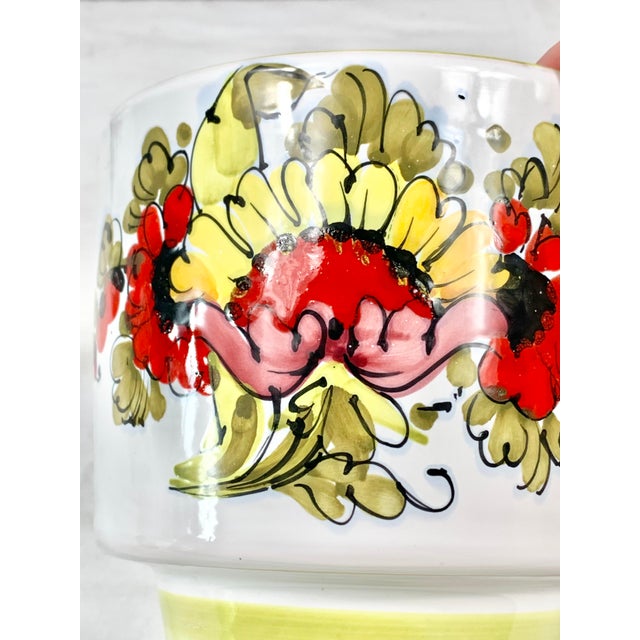 Ceramic Vintage Italian Floral Cachepot For Sale - Image 7 of 9
