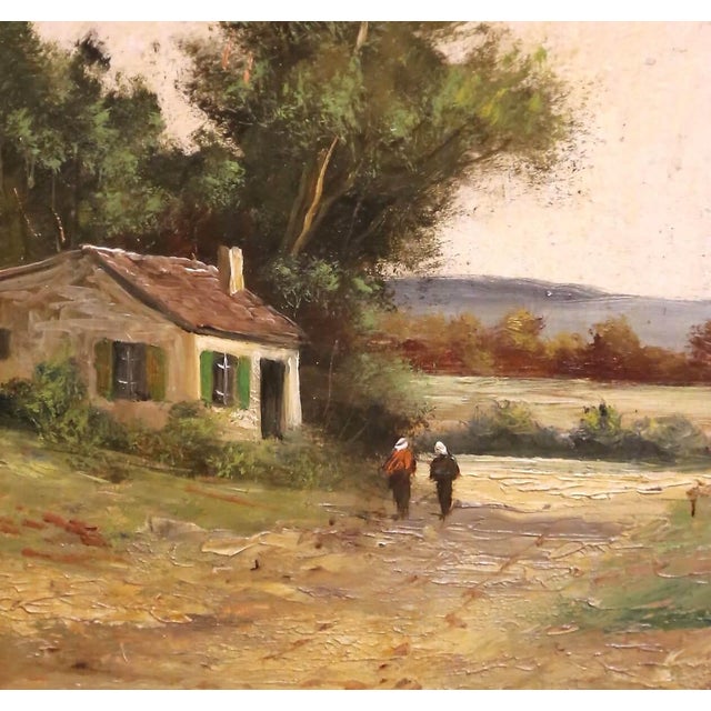 Pair of 19th Century French Barbizon Style Pendant Paintings Signed Baratte For Sale - Image 4 of 14