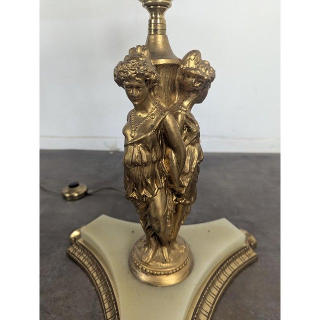Neoclassical Style Floor Lamp in Onyx For Sale - Image 6 of 8