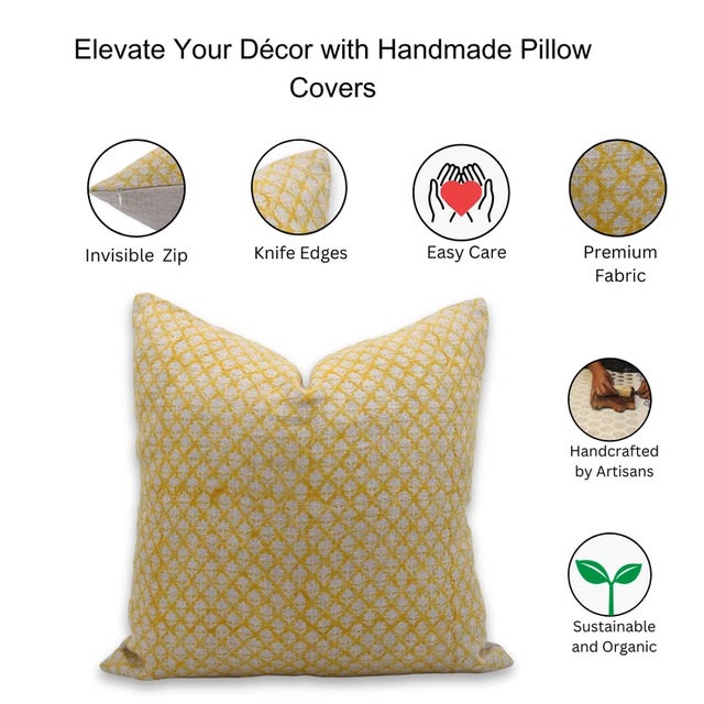 Not Yet Made - Made To Order Decorative Thick Linen Cushion Cover 18x18 Inch- Pink City For Sale - Image 5 of 5