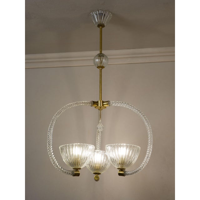 Vintage Murano Blown Glass Chandelier by Ercole Barovier for Barovier & Toso, 1930s For Sale - Image 11 of 14