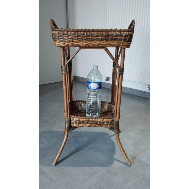 Antique Wicker Side Table, 1890s For Sale - Image 3 of 18