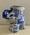 Late 20th Century Vintage Ceramic Chinoiserie Blue & White Elephant Plant Stand or Garden Stool For Sale - Image 5 of 12