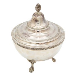 Circular Silver Candy Box For Sale