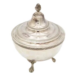 Circular Silver Candy Box For Sale
